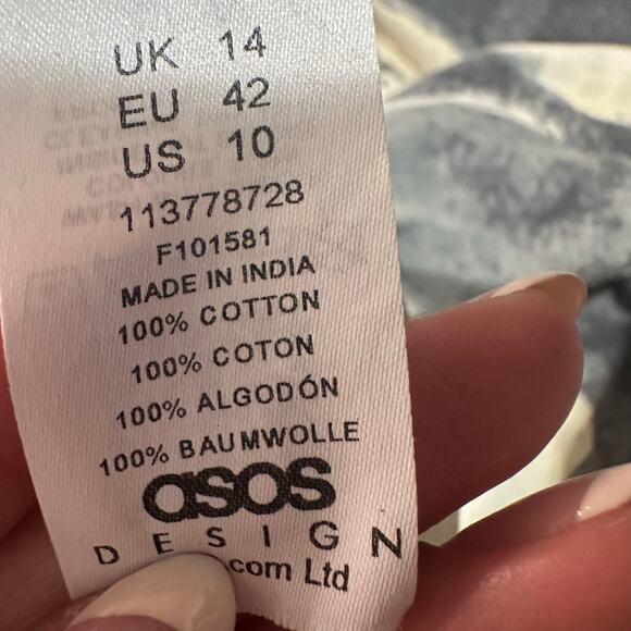 ASOS DESIGN Women's Twill Zip Front Playsuit Size 10 In Marble Print - Picture 11 of 12